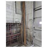 MISC METALS IN CORNER, PALLET RACK PARTS