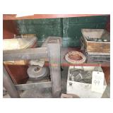 MISC TOOLING & PARTS ON BOTTOM SHELF & FLOOR