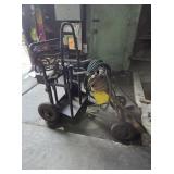 TWO TORCH CARTS, HOSES, GAUGES, ETC