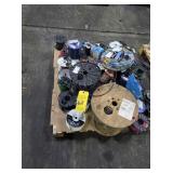 SKID OF CABLE SPOOLS, PARTIALS, ASST