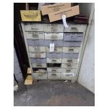 27 DRAWER STORAGE UNIT, MISC CONTENTS