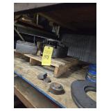 SKID WITH LATHE CHUCK & MISC PARTS