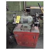 DELTA 10" BENCH GRINDER & CABINET, GRINDING WHEELS