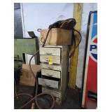 8 DRAWER CABINET OF DRILLS, MISC TOOLING, HOSES