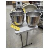 TWO STAND MIXER BOWLS, 9" HIGH, 10.25" DIAMETER