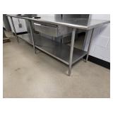 108"X30x34.5" STAINLESS STEEL TABLE