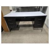 DESK, METAL BASE, 6 DRAWER, 30"x60"
