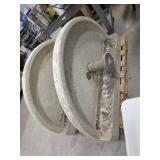 HALF CIRCLE WASH BASIN, PARTIALLY PLUMBED