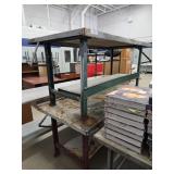 TWO METAL WORK BENCHES