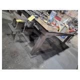 STEEL TABLE,  102"x 72"x1/2", 2 VISES