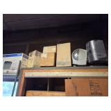 DISPENSERS, PRINTER, MISC ON TOP OF CABINET