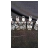5 Antique Apothecary Acid Bottles w/Glass Stopper
