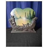 Art Nouveau antique Scene in Action motion lamp