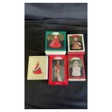 5 Barbie Hallmark Keepsake Ornaments NIB