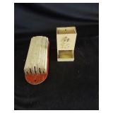 Vtg Wooden Knife & Match Holder