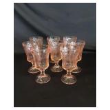 Vtg Indiana Federal Pink Depression Glass goblets