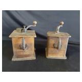 2 Wooden Coffee Grinders