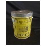 F.F. Adams & Co Peerless Tobacco Tin with Lid