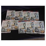 9 Unopened 1950s Celebrate Century Stamps