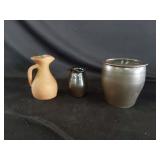 Small Stoneware Jar & 2 Stoneware Pitchers