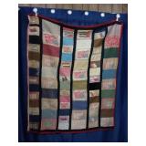 Flag Pattern Hand Sewn Antique Quilt