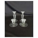 4 Fostorial Candle Stick holders