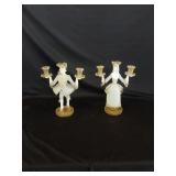 Vtg Murano Glass Dancing Figurine Candelabras