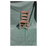 Antique Ladder Back Chair with Wood Bottom