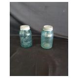 2 Quart Blue Ball Jars w/Zinc lids