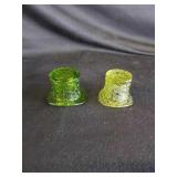 2 Green Button & Daisy Top Hats