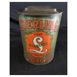 Large Sterling Light Tobacco Tin w/Lid