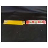 Metric Folding Ruler & a 9" Level