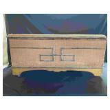 Vtg Antique Bamboo/Raffia Wood Chest