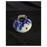 Antique Blue Cobalt Decorated Flower Frog