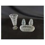 Fostoria Salt & Pepper, Butter dish & Vase