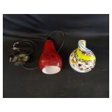 Hanging Light with Red Globe &