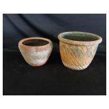 2 Clay Flower Pots