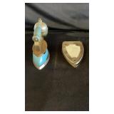 Atq Coleman, Blue Enamel Clothing Iron and Misc