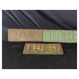 3 Antique Ohio License Plate
