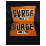 2 Metal Surge Milker Signs