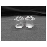 2 Clear Glass Top Hat Ashtrays