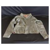 Womens Vtg Grey Leather Jacket