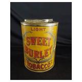 Large Sweet Burley Light Tobacco Tin with Lid