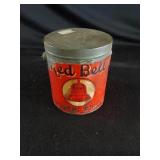 Red Bell Light Fine Cut Round Tobacco Tin w/lid