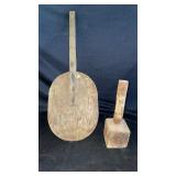Wooden Mallet and Paddle