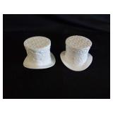 2 Vtg Milkglass Daisy & Button Top Hats