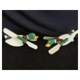2 Wood Duck Painted Whirl-i-gigs