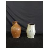 Stoneware Pitcher w/No.1 & Stoneware Jug