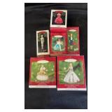 6 Barbie Hallmark Keepsake Ornaments NIB