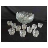 Fostoria Punch Bowl with 10 Cups